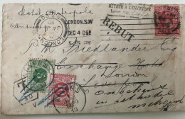 Lettre Grande-Bretagne 1909. REBUT Puis Retour à L'envoyeur. - Other & Unclassified