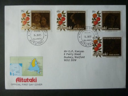 AITUTAKI 1985 QUEEN MOTHER 85th BIRTHDAY STAMPS FDC - Thourotte