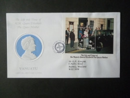 VANUATU 1985 QUEEN MOTHER 85th BIRTHDAY MS FDC - Vanuatu (1980-...)