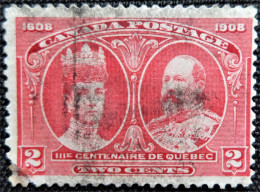 Canada 1908 The 300th Anniversary Of The Founding Of Quebec  Y&T  N°  87 Réparé Angle Bas Gauche - Used Stamps