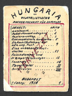 1936 HUNGARY MANUSCRIPT OF THE STAMP NEWSPAPER DRAFT 4.5CM X 6CM UNIQUE 10 PAGES  Vignette Reklamemarke CINDERELLA LABEL - Reclame