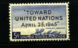 UNITED STATES/USA - 1945  TOWARD UNITED NATIONS  MINT NH - Unused Stamps