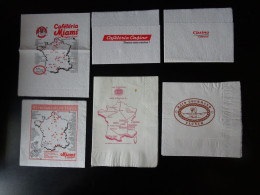 Serviettes Publicitaires Ensemble De 6 Serviettes Flunch Raid Gourmand, Casino, Winch, Miami - Servilletas Publicitarias