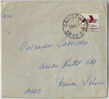 Brazil 1972 Cover Sent From Camaquã To Franca Definitive Stamp 20 Cents Electronic Sorting Mark Telefunken - Lettres & Documents