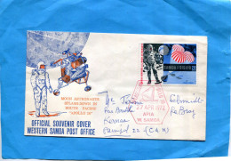 Marcophilie- Western  Samoa- Lettre Pour France   Official Souvenir-Apollo 16 27- April,1972 - Oceania