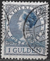 Afwijking Grote Blauwe Veeg In 1926-1927 Koningin Wilhelmina Veth 1 Gulden Blauw NVPH 163 A - Variétés Et Curiosités