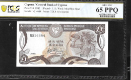 Cyprus  One Pound 1.11.1982 PCGS  65PPQ  GEM UNC! - Cipro