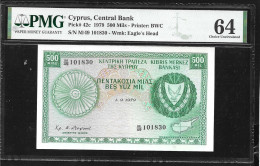 Cyprus  500 MIL 1.9.1979 PMG 64 CHOICE UNC!  Rare! - Chypre