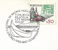 Portugal Cachet Commémoratif  Expo Philatelique Nazaré 1987 Event Postmark Stamp Expo - Postal Logo & Postmarks