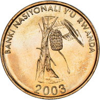 Monnaie, Rwanda, 10 Francs, 2003, SPL, Brass Plated Steel, KM:24 - Rwanda