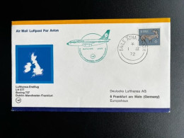 IRELAND EIRE 1972 FIRST FLIGHT COVER DUBLIN TO FRANKFURT BOEING 737 01-04-1972 IERLAND - Brieven En Documenten