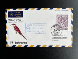 PORTUGAL 1969 FIRST FLIGHT COVER FARO TO FRANKFURT 06-04-1969 - Storia Postale