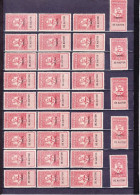 CHARLES 1°  AU PROFIT DES FAMILLES DES MOBILISéS 5 L ROUGE NEUF SANS GOMME N° 235A Y ET TELLIER X 32 TIMBRES  1915-16 - Volledige & Onvolledige Vellen