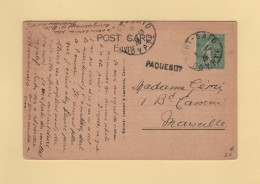 Type Semeuse (de France) - Port Said Egypte - 1926 - Griffe Paquebot - Storia Postale