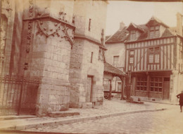 Moret Sur Loing * 1913 * Place De L'église Et Vieille Maison * Halle * Photo Ancienne 10.2x7.6cm - Moret Sur Loing