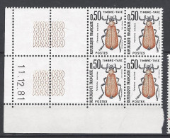 CD 105 FRANCE 1981 TIMBRE TAXE COIN DATE 105 : 11 / 12 / 81 PYROCHROA COCCINEA - Postage Due