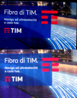 C&C 4727 2 SCHEDE NUOVE SMAGNETIZZATE FIBRA DI TIM VARIETA' COLORE - Errori & Varietà