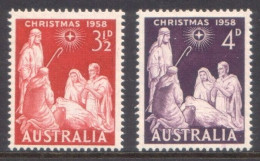 1958 - Australia CHRISTMAS Xmas Noel - Set 2 Stamps MNH - Neufs