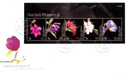 New Zealand 2004 Garden Flowers II Minisheet FDC - FDC