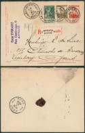 EP Au Type Env. 10ctm Rouge Pellens En Recommandé + N°110 Et 119 De Antwerpen (1913) > Ledeberg - Enveloppes