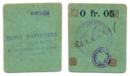 1918-1918 // P.O.W. // Prisonnier De Guerre // DEPOT D'OFFICIERS DE MONTOIRE (Loir-et Cher) // Bon De Cinq Centimes - Autres & Non Classés
