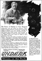 Undark Radium Luminous Material Dials Watches Clocks Shines In Dark - Advertising 1921 (Photo) - Gegenstände
