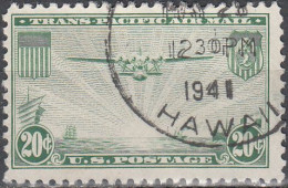 UNITED STATES  SCOTT NO C21  USED  YEAR  1937 - 1a. 1918-1940 Afgestempeld