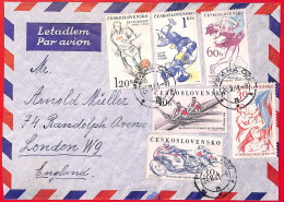 Aa0625 - CZECHOSLOVAKIA - Postal History - COVER  1961 Sport RUGBY Football ICESKATING - Storia Postale