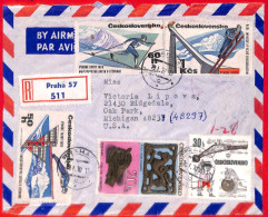 Aa0634 - CZECHOSLOVAKIA - Postal History -  REGISTERED COVER 1970 Skiing SPORT - Storia Postale