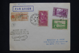 ALGERIE Française - Lettre Par Avion - Inauguration Alger Amsterdam - 1937 - A 501 - Posta Aerea