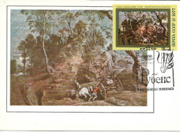 Carte Maximum Fdc URSS, 1977, N° 4378 YT, Tableau De Rubens, Charretiers De Pierres - Maximumkarten