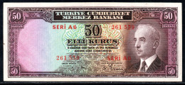 1540. TURKEY 1930(1942)50 KURUS P 133  SERI A6 VERY FINE - Turkije