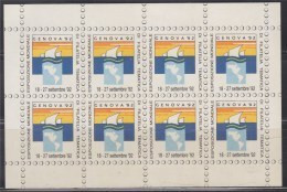 Genova 92 Esposizione Mondiale Di Filatelia Tematica 18-27 September 92 Autocollants X8 Neufs Genève Exposition Philatél - Briefmarkenmessen