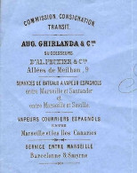 1874 ENTETE NAVIGATION TRANSIT AUG. GHIRLANDA Marseille TRANSIT  TRANSPORT Pour Nogent Haute Marne - 1800 – 1899