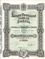 Titre De 1913 - Banque Française Pour Le Brésil - Déco - - Banque & Assurance