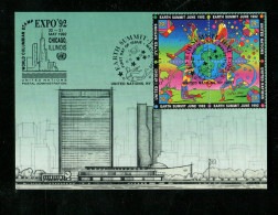 "UNO-N.Y." 1992, Mi. 629-632 4er-Block Maximumkarte (16501) - Maximumkaarten