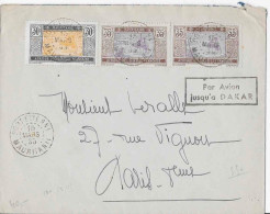 MAURITANIE LETTRE 1935 MARQUE PAR AVION JUSQU'À DAKAR - Lettres & Documents