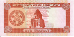 Turkmenistan  P-1  1 Manat  1993  Unc - Turkmenistán