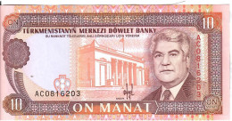 Turkmenistan P-3  10 Manat  1993 UNC - Turkménistan