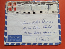 Zaïre - Enveloppe Pour La France, Affranchissement Timbres à Cheval Sur Les Uns Sur Les Autres ( 7 Valeurs ) - Réf J 235 - Covers & Documents