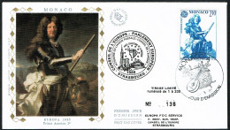 EUROPA FDC SERVICE . TIRAGE LIMITE Nr:136. DU CONSEIL DE L'EUROPE STRASBOURG .MONACO.23.5.1985. FRANCE. - Storia Postale