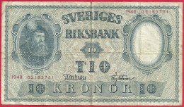 Suède. 10 Couronnes. 10 Kronor. 1948. - Suède