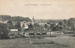 Conty * Vue Générale Sur Le Village * La Gare * Ligne Chemin De Fer - Conty