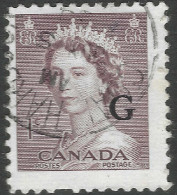 Canada. 1953-61 QEII. Official. 1c Used. SG O196 - Aufdrucksausgaben