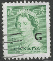 Canada. 1953-61 QEII. Official. 2c Used. SG O197 - Aufdrucksausgaben