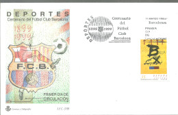 FDC ESPAÑA  1999 CENTENARIO  C.F BARCELONA - Clubs Mythiques