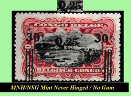 1922 * BELGIAN CONGO / CONGO BELGE = COB 104-A MNH/NSG RED RAPIDS BLACK INK / HIGH COMMA [ NO GUM ] [02] - Unused Stamps
