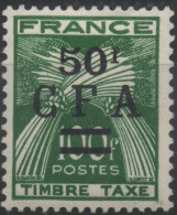 REUNION CFA Taxe 44 ** MNH Chiffre Timbre Taxe Gerbe De Blé 1949-1950 (CV 37 €) - Segnatasse