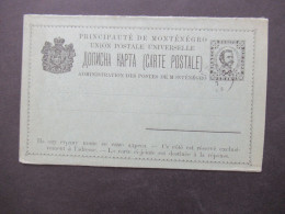 Principaute De Montenegro / Montenegro Um 1893 Ganzsache Doppelkarte / Mit Stempel - Montenegro