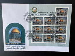 Tchad 2022 Mi. ? FDC IMPERF ND Feuillet M/S Joint Issue Emission Commune Al Qods Quds Capitale Palestine - Ciad (1960-...)